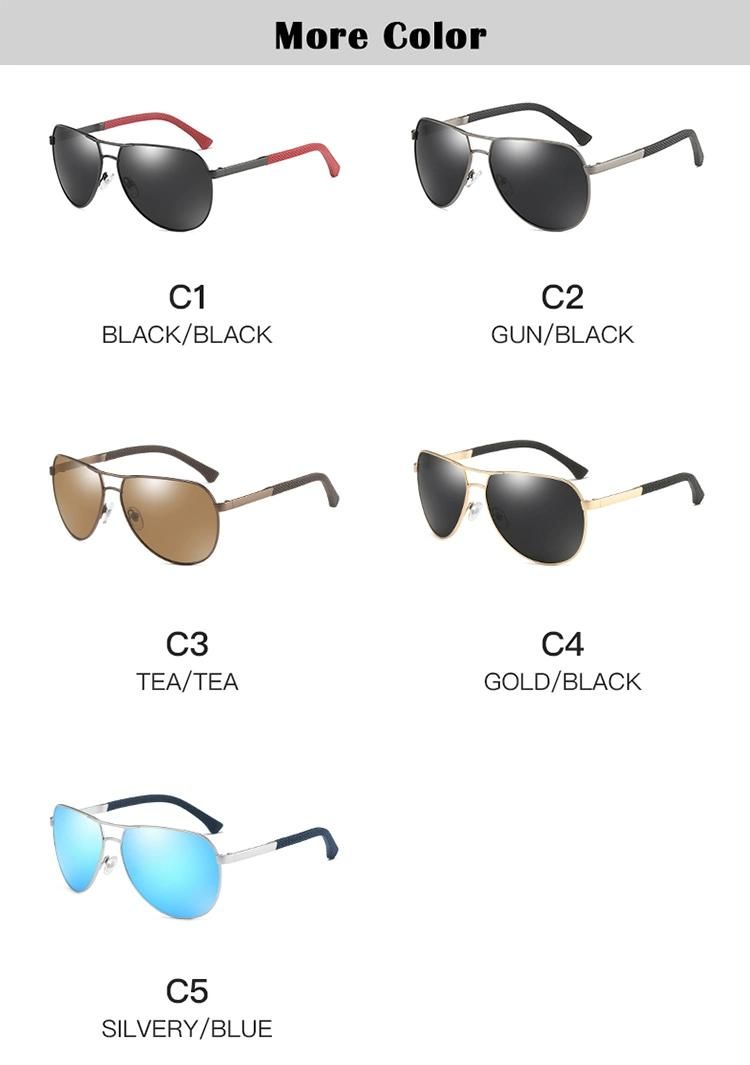 Hot Sale Custom Logo Wholesale Fashion Metal Frame Polarized Men Sunglasses