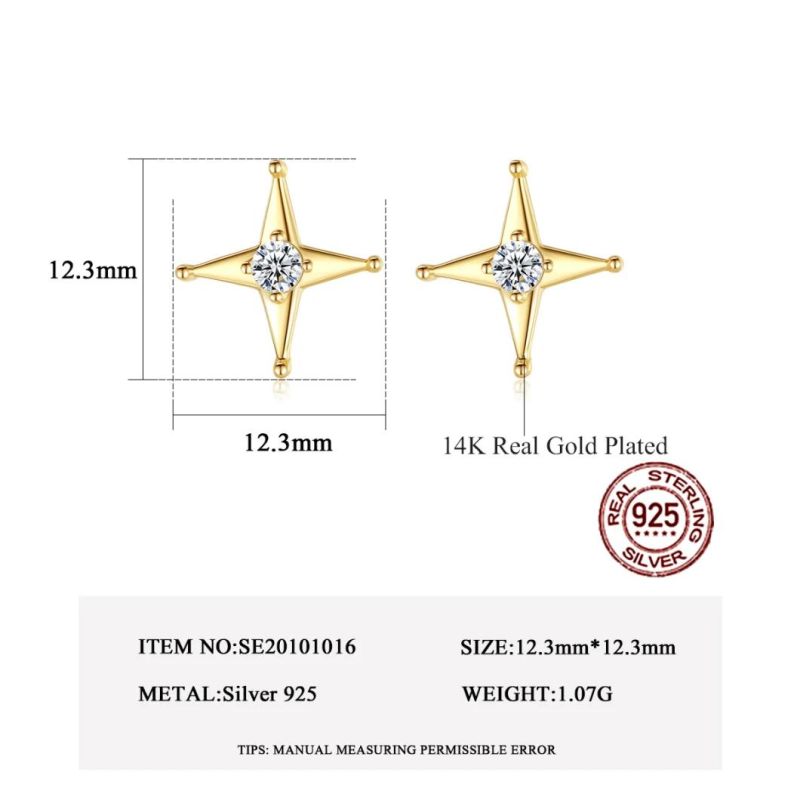 Ear Cuff Gold Plated Star Earrings for Girls