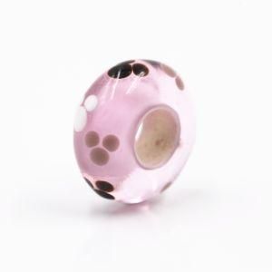 Fashion Jewelry Glass Beads Big Hole Size Pink Black