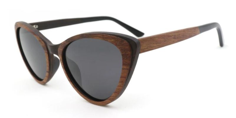 Cat Eye Design Wholesale Two Layers Wooden Sunglasses Ready to Ship