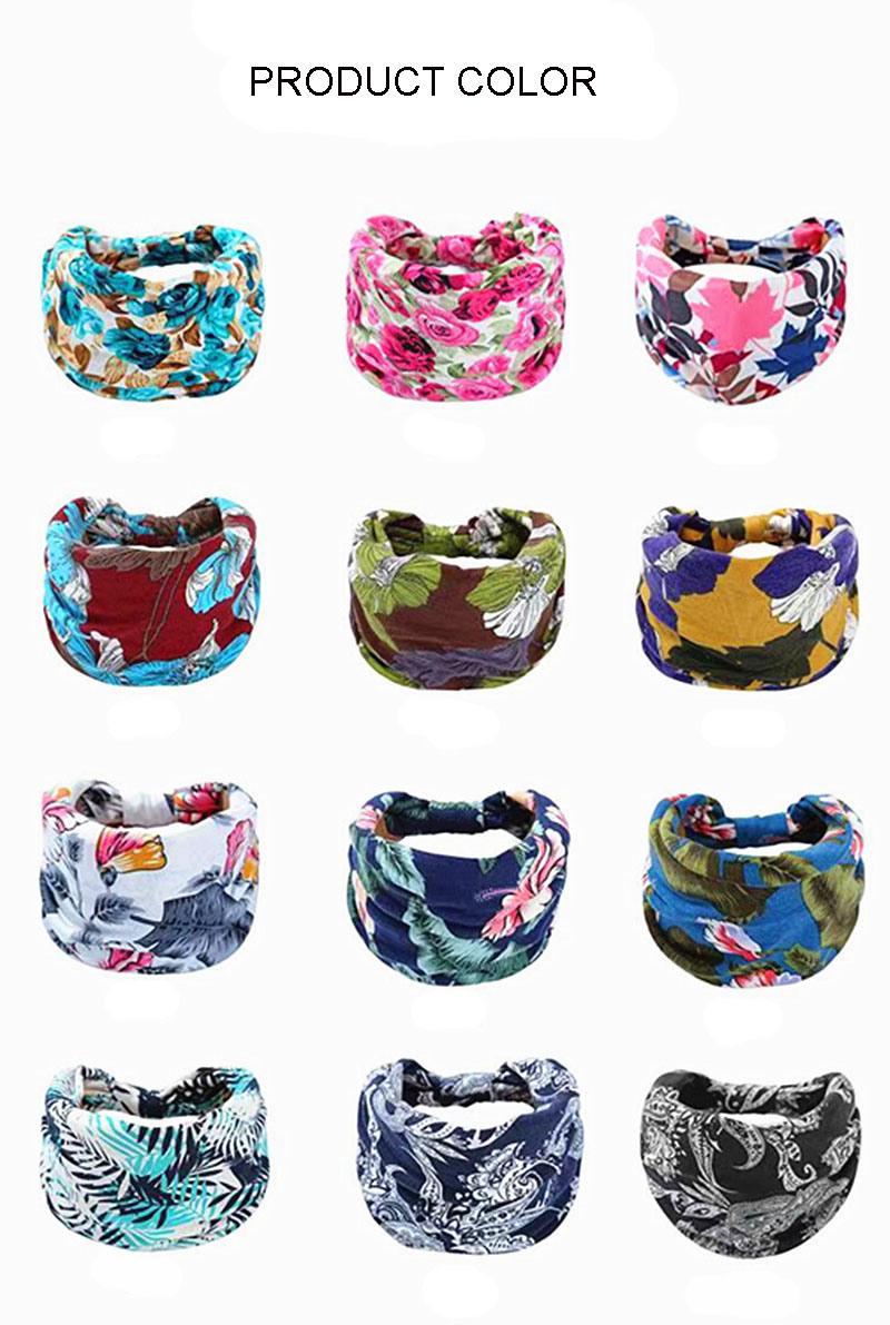 New Knot Wide Wdge Printed Sports Headband