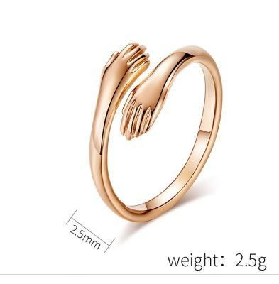Romantic Hands Love to Embrace The Titanium Steel Ring
