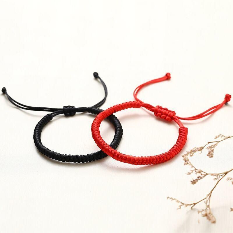 2022 Chinese New Year Red String Rope Feng Shui Lucky Strap Friendship Handmade Bracelet Charm Bracelet Adjustable Braided Rope Bracelet