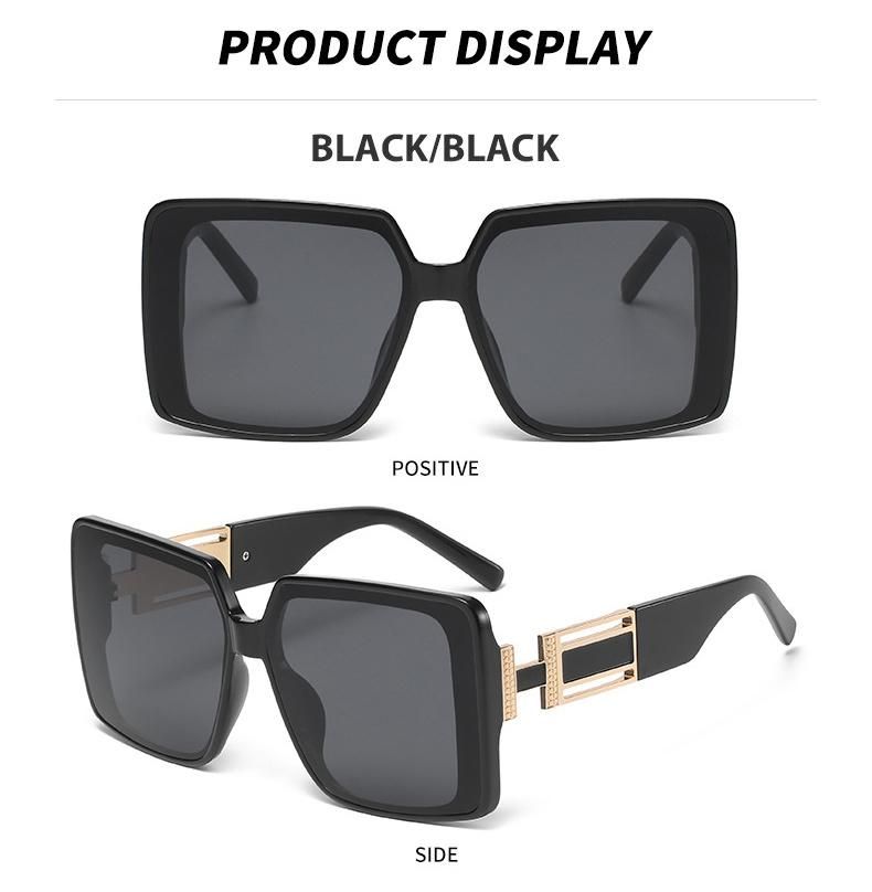 2022 Hot Selling Outside Comfortable UV400 2023 Personality Style Ladies Oversized Square Frame Fashion Sunglasses