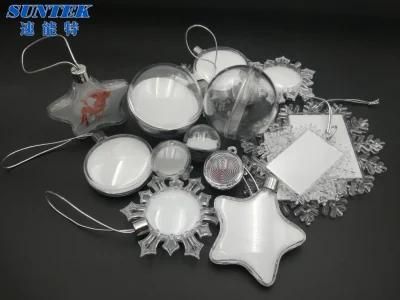 Sublimation Blank Christmas Plastic MDF Metal Ceramic Ornaments