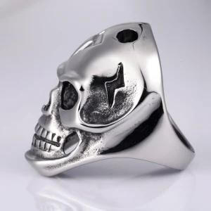 Factory Price Jewelry Skull Ring in Stainless Steel with Antique Finish