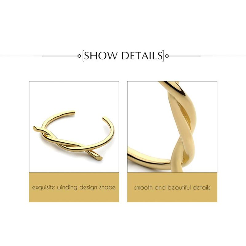Women Fashion 100% Brass Knot Bangle Cuff Bracelet
