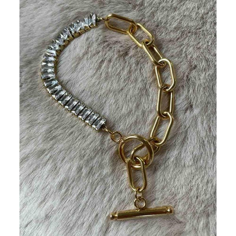 Factory Customized Fashion Jewelry Ins Fashion Simple and Versatile Cool Style Exaggerated Ot Loose Buckle Design Chain Stainless Steel 18K Bracelet Jewelry