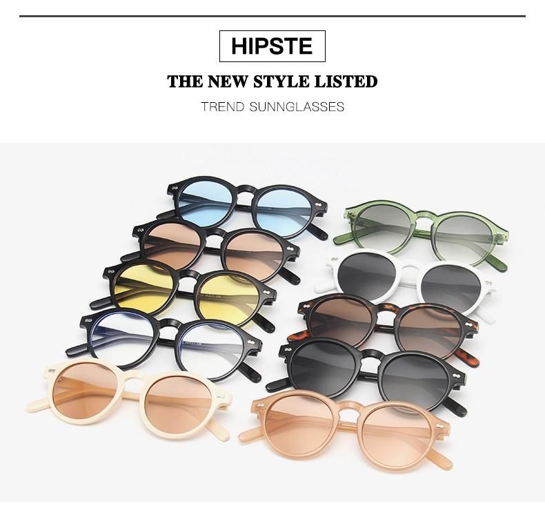 Retro Rice Nail Round Frame Sunglasses
