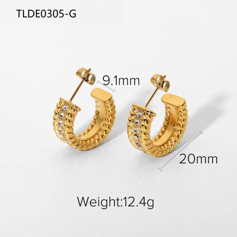 Stainless Steel Fashion Jewelry Earring, Never Fade Earring, 18 K Gold Plated Cc Earrings