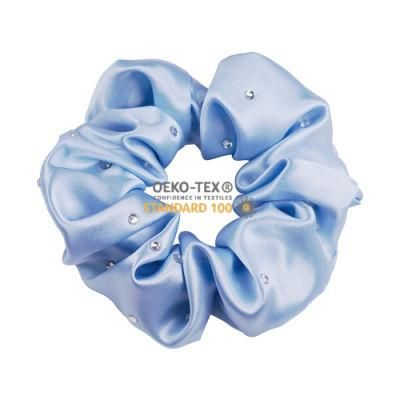 Silk Hair Accessories for Mulberry Scrunchies with Luxury Crystal