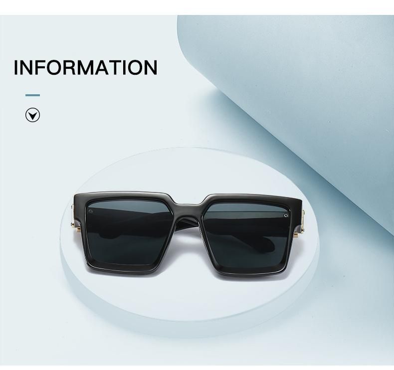 Large-Frame Sunglasses with Green Markings, The Same Model with Sunglasses, Cross-Border Foreign Trade Street Photography Catwalk Glasses