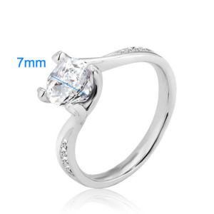 Created White Topaz Engagement Ring in Sterling Silver