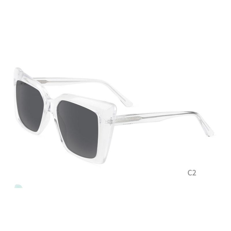 Us Style Rectangle Injection Acetate Polarized Sunglasses for Women