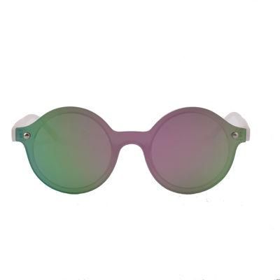 2017 Hot Selling One Piece Mirror Lens Fashionable Sunglasses with Round Shape