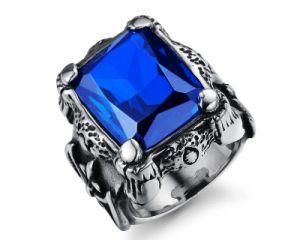 Luxury Retro Ruby Stainless Steel Men Ring