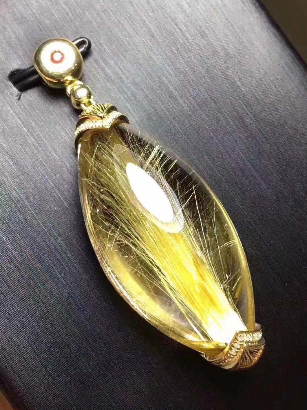 Gold Rutilated Quartz Pendant Crystal Pendant