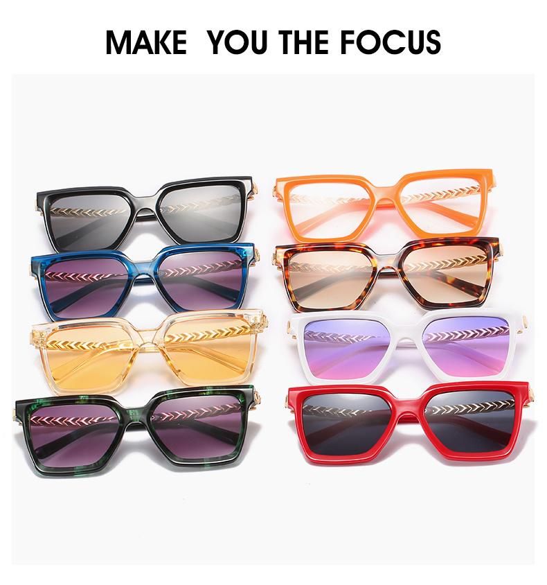Green Speckle Glasses Modern European and American Ins Sunglasses Female Personality Metal Lace Temple Sunglasses