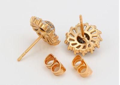 Jewelry Elegant, Fashionable, Exquisite Crystal Flower 18K Gold Exquisite Frantic Event Earrings