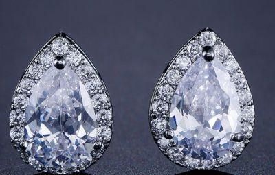 Bridal CZ Stud Earring Jewelry, Wedding CZ Earring Jewelry, Bridesmaid Earring Jewelry