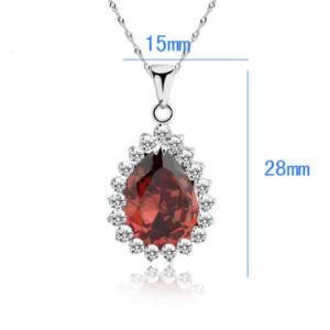 New Arrival Pear Cut Garnet Birthstone 925 Sterling Silver Pendant