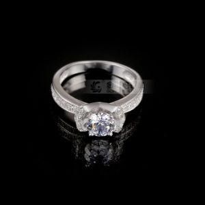 V Shaped AAA Clear Cubic Zircon Sterling Silver 925 Engagement Ring
