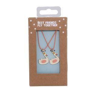Colorful Chain with Swan Pendant Bff Necklace