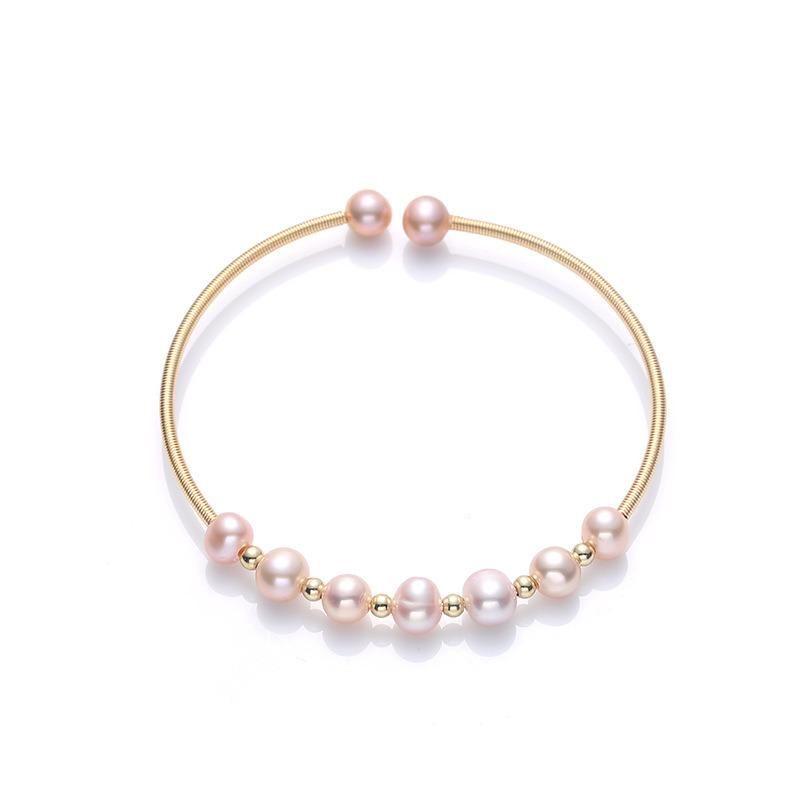 Natural Freshwater Pearl 14K Gold Pearl Bracelet