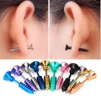 Attraccnew Screw Piercing Stud Earrings