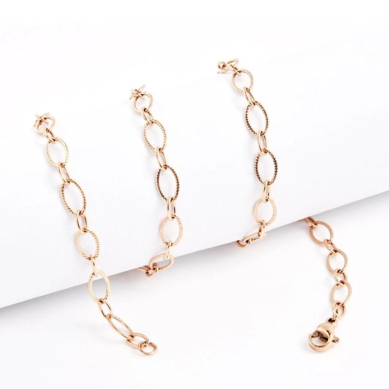 Stainless Steel Jewellery Cable Chain Embossed 1: 1 Bracelets Choker Necklace for Fashion Decoration Design