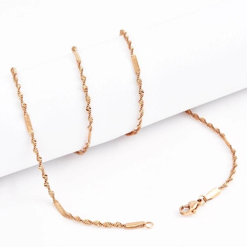 Fashion Women Layering Jewelry Chains Twisted Bracelet Anklet Polished Necklace for Jewellery Design