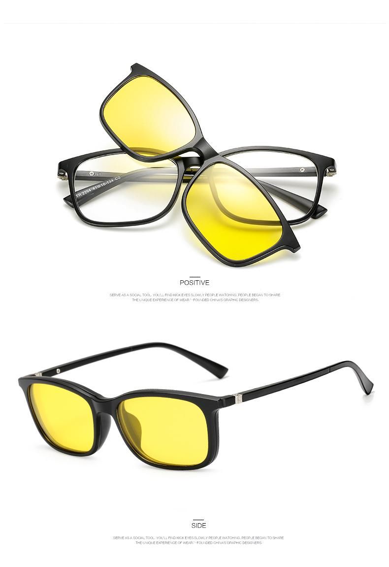 Mirrored Magnetic Clip on Folding Sunglasses 3D for Unisex