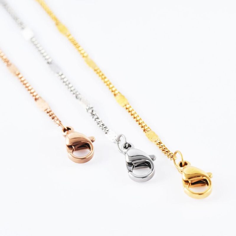 Fashion Accessories Stainless Steel Necklace Curb Chain Embossed for Layering Necklace Bracelet Anklet Jewelry Design