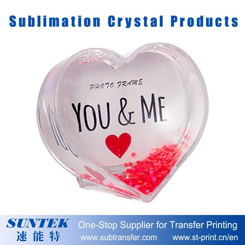 Sublimation Blank Heart-Shaped Crystal Snowball
