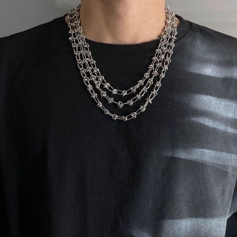 Manufacturer Custom Necklace High Quality Non Tarnish Water Resistant Elegant Jewelry Hip Hop Stainless Steel Necklace Jewellery Men Fashion Jewelry