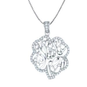 Fashion Filigree 925 Sterling Silver Halo Flower Pendant