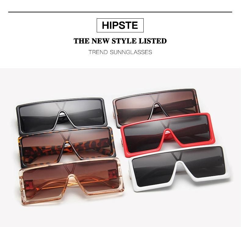 Trendy New Frame One-Piece Sunglasses Personality Men′s Large Frame Sunglasses