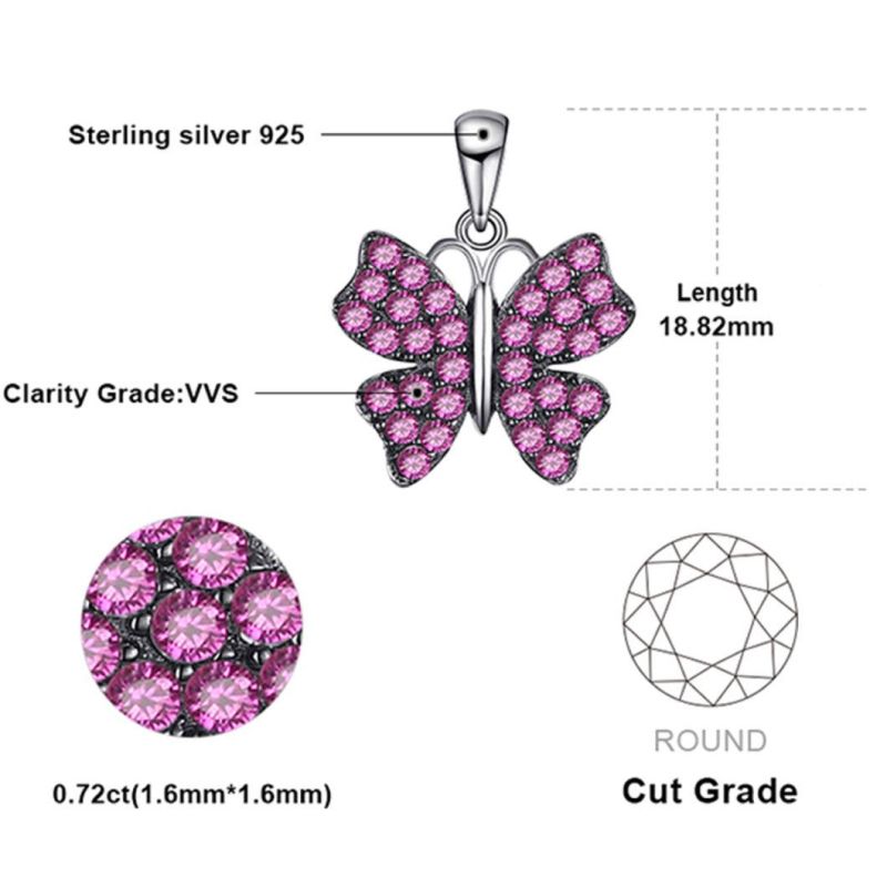925 Sterling Silver Pendants CZ Pendants Jewelry Fashion Charms Butterfly Pendants Wholesale Jewelry