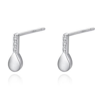 Water Droplets Series Women Silver Jewelry Stud Earrings