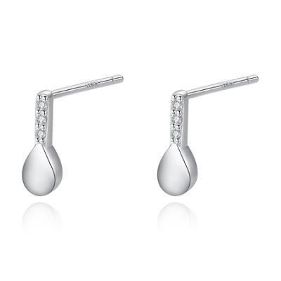 Water Droplets Series Women Silver Jewelry Stud Earrings