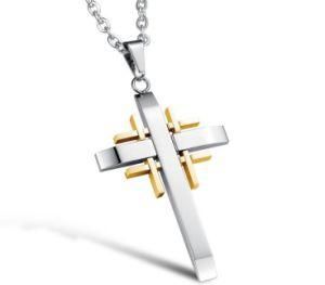 Cross Necklaces&Pendants for Men Stainless Steel Gold/Black/Silver Colour Male Pendant Necklaces Prayer Jewelry