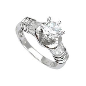 925 Sterling Silver White Cubic Zirconia Party Finger Ring