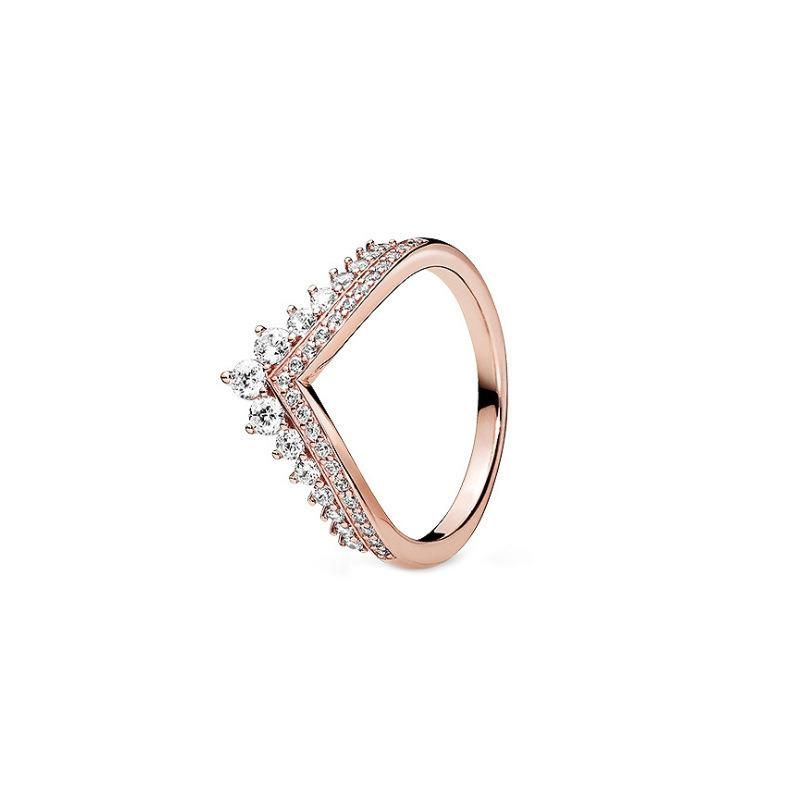 Pendora Rose Gold Dazzle Daisy Ring Classic Fashion Couple Ring