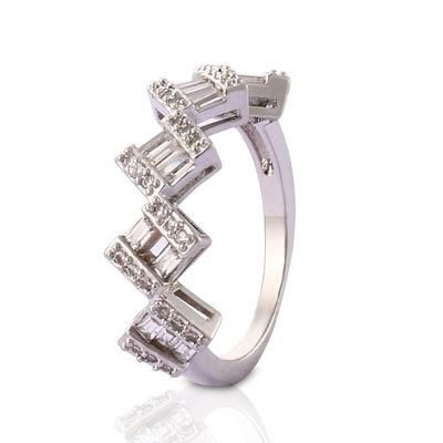 Fashion Women Silver Rhodium Plated Stainless Steel Engagement Wedding Finger Rings Jewelry Design