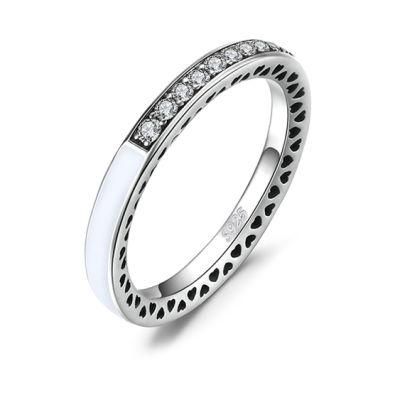 925 Sterling Silver Rings CZ Diamond Wedding Band Eternity Rings Bridal Jewellery Set