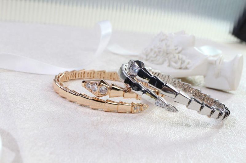 Fashion Jewelry Snake Shape Silver or Brass High Quality Factory Wholesale Popular Style Trendy 2022 Charm Women Fine Bangle