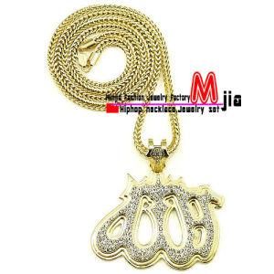 Allah New Iced out Triple Layered Pendant Necklace (mjb655)