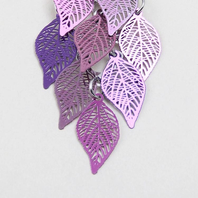 Fashion Colorful Nine-Piece Leaf Earrings