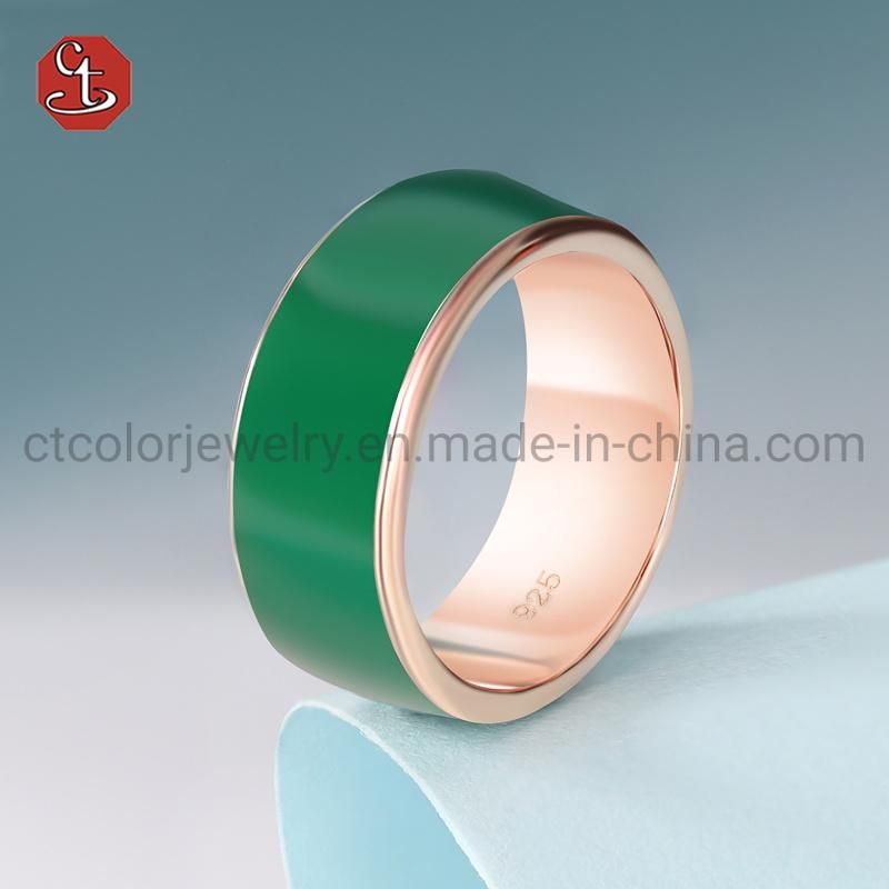 Fashion Jewellery Latest design Elegant colorful Enamel silver Ring