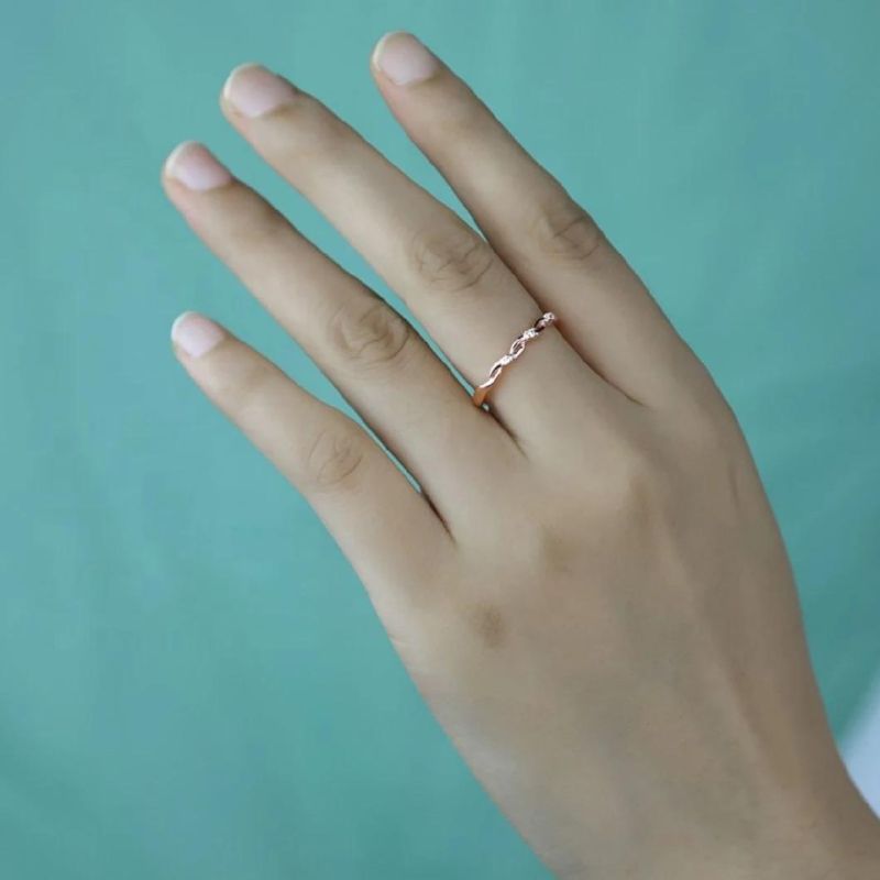 925 Sterling Silver Ring Minimalist Zircon Ring Adjustable Ring for Women Engagement Wedding Fashion Jewelry